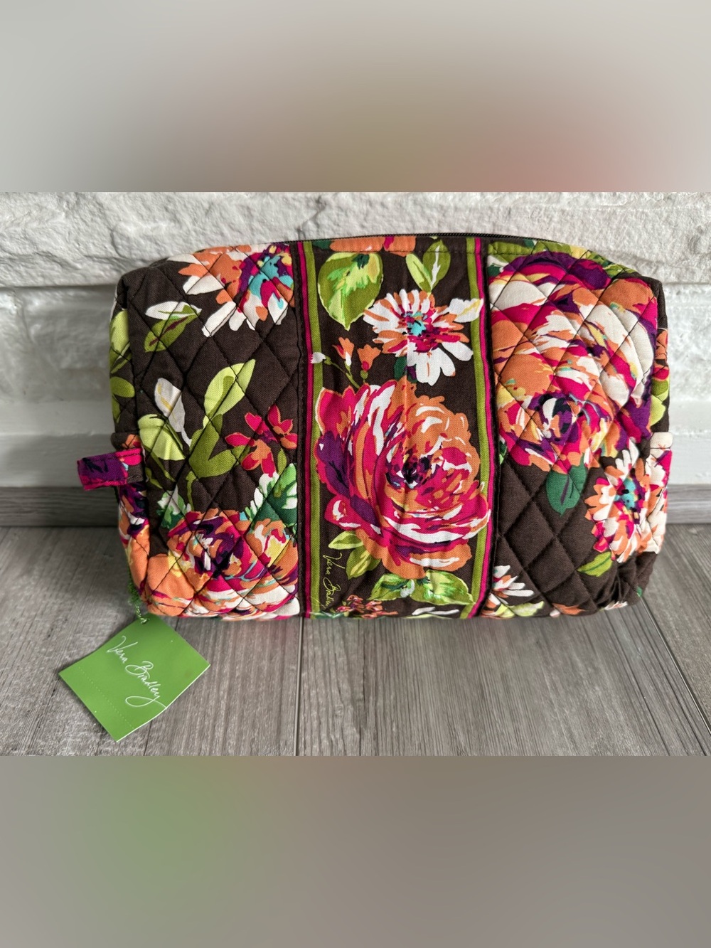 Vera Bradley Large Cosmetic Bag in English Rose NWT